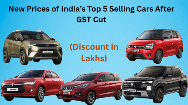 New Prices of India’s Top 5 Selling Cars in August 2025 After GST Cut